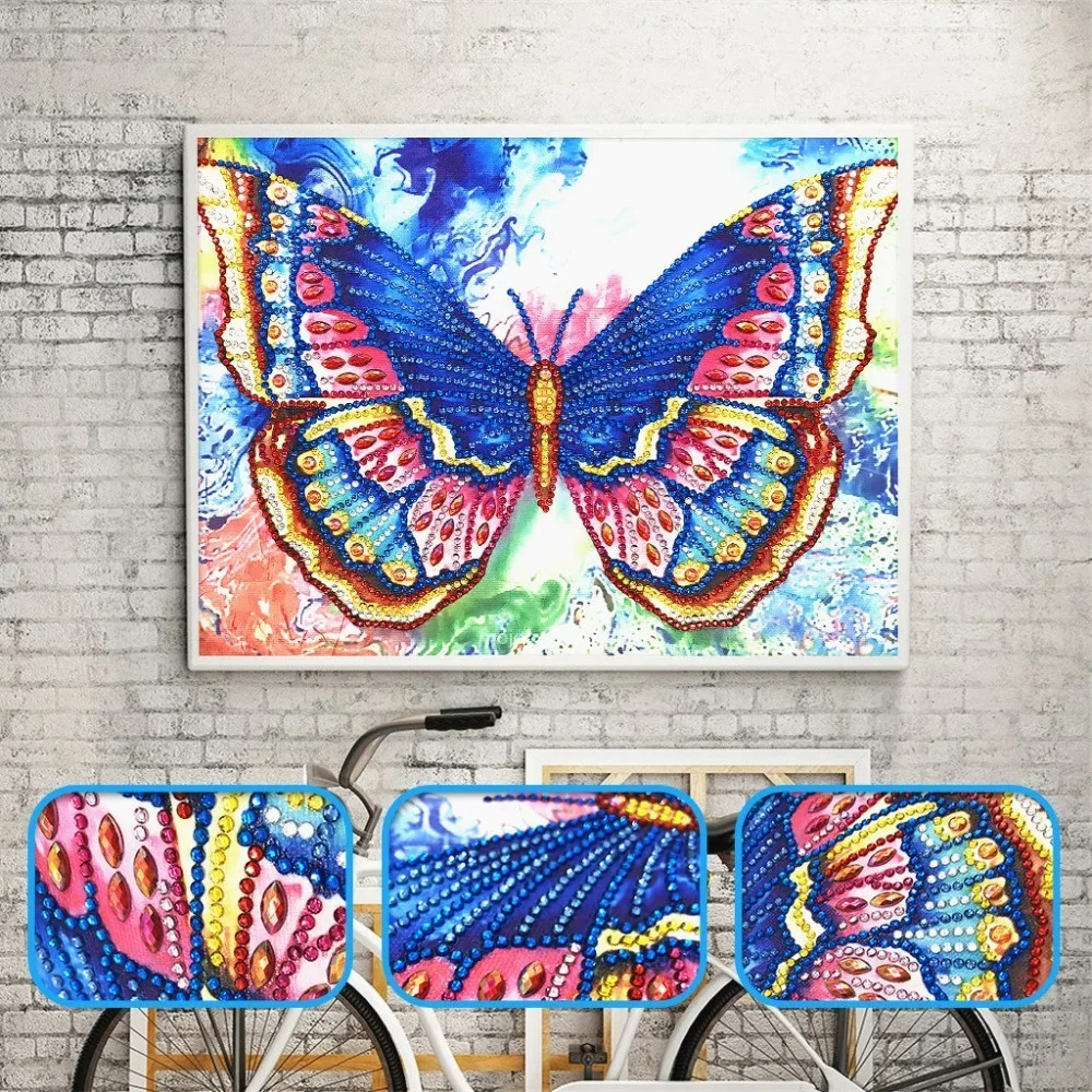 

HUACAN Special Shape Diamond Painting Butterfly 5d Diamond Embroidery Animal Diamond Mosaic Kit Partial Picture Rhinestone