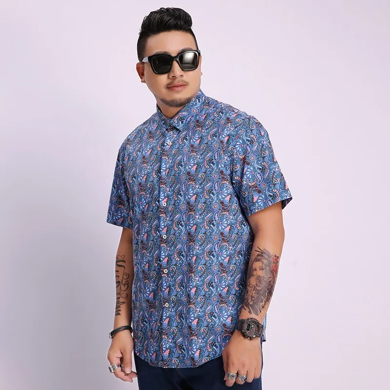 8xl 7xl 6xl Плюс Размер Мужская гавайская рубашка мужская повседневная Camisa Masculina печатные пляжные рубашки с коротким рукавом летняя мужская одежда