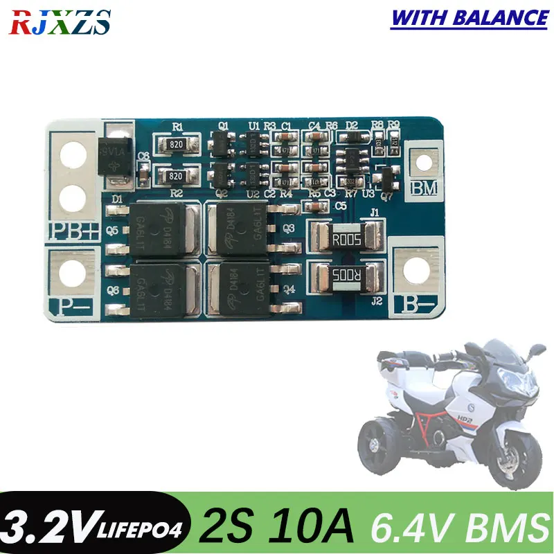 Bms 2S 10A с балансиром lifepo4 6 4 В 18650 BMS PCM плата защиты аккумулятора bms pcm для