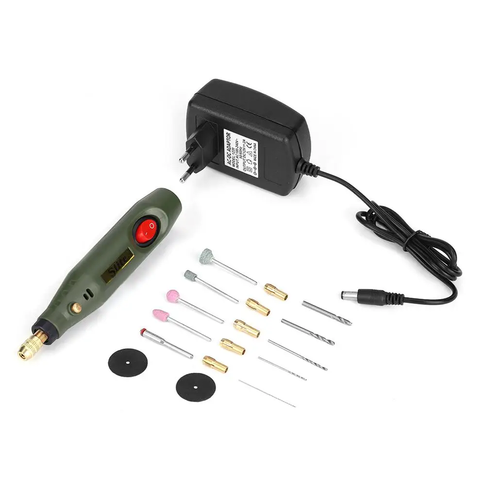 

100V-240V 18W Electric Drills Cutting Disc Grinder Variable Speed Electric Drill Mini Grinder Rotary Engrave Tools Kit EU Plug