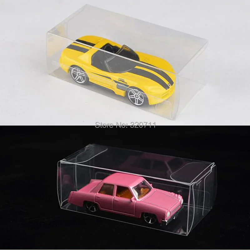 15-25 piezas caja de presentación 1:64 PVC transparente de plástico mostrar Caso para coche de juguete Diecast Modelo 