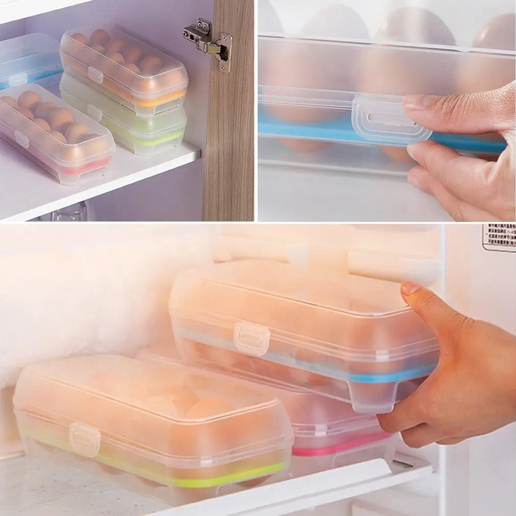 

10 Cells Eggs Space-saving Fresh Box Storage Container Case Plastic Crisper BE