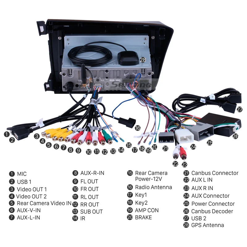 Cheap Seicane Android 8.0 9 Inch Car Radio 1 Din 8-core HD 1024*600 Tochscreen Multimedia Player For 2012 Honda Civic RHD With 4G+32G 4