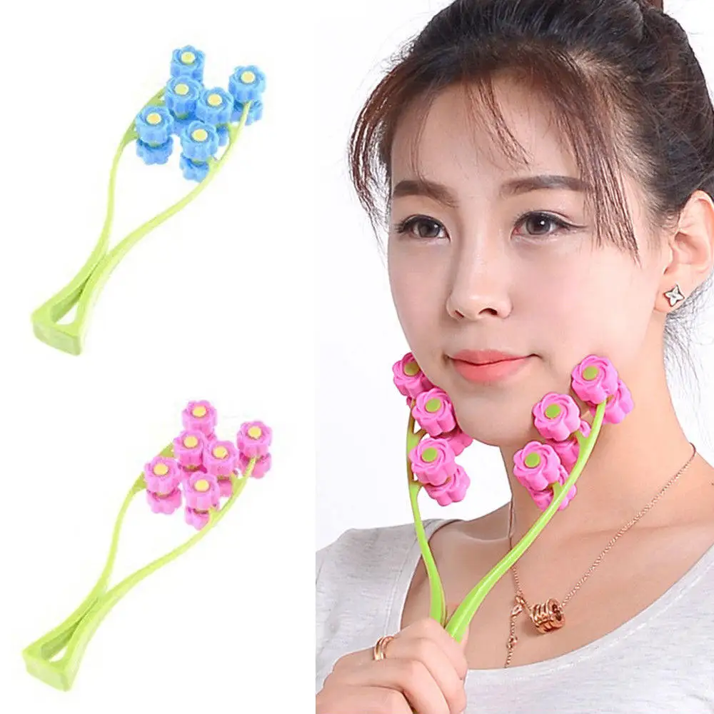Modern Plum Flowers Handheld Facial Beauty Massager Face Roller Beauty