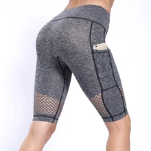 Женские нейлоновые сетчатые спортивные шорты для бега и тенниса с карманами, быстросохнущие эластичные дышащие шорты для фитнеса