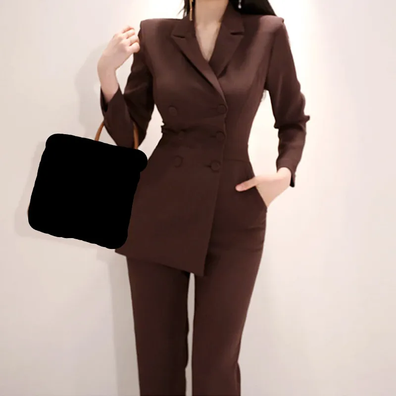 New 2018 Autumn Office Double Breasted Irregular Jumpsuit Women Elegant ...