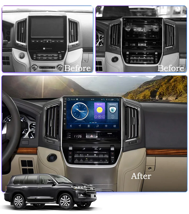 Clearance 9 inch android 8.1 car multimedia GPS navigation for toyota land cruiser 2016-2018 support WIFI rear view camera 1