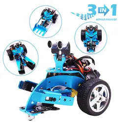 3-в-1 вре пара робот игрушечных автомобилей для Micro: бит BBC плата Графический программируемый робот игрушки автомобиля + Bluetooth ИК отслеживания