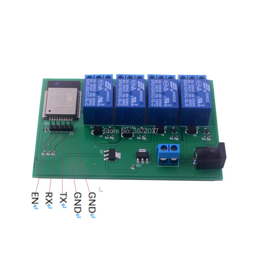 ESP32 4 канальный WiFi Bluetooth релейный модуль 6V 750mAh телефон приложение дистанционное