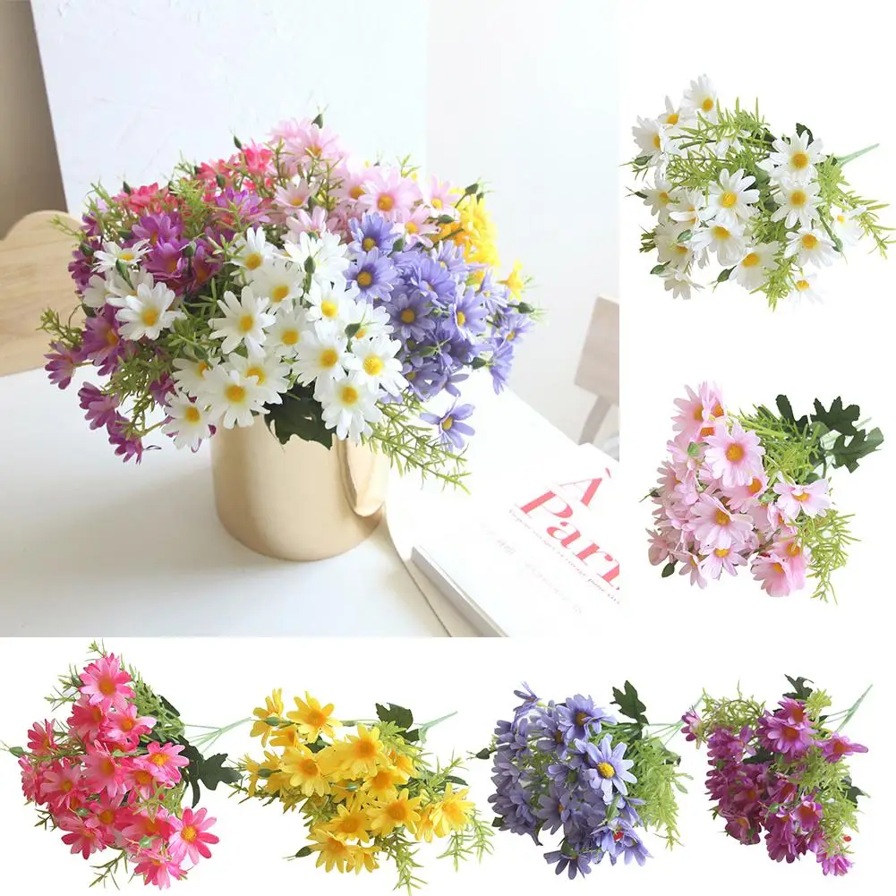 

1Pc Artificial Flower Daisy Fake Flowers Garden DIY Stage Plant Windowbox Greenery Party Home Wedding Holiday Decoration Decor