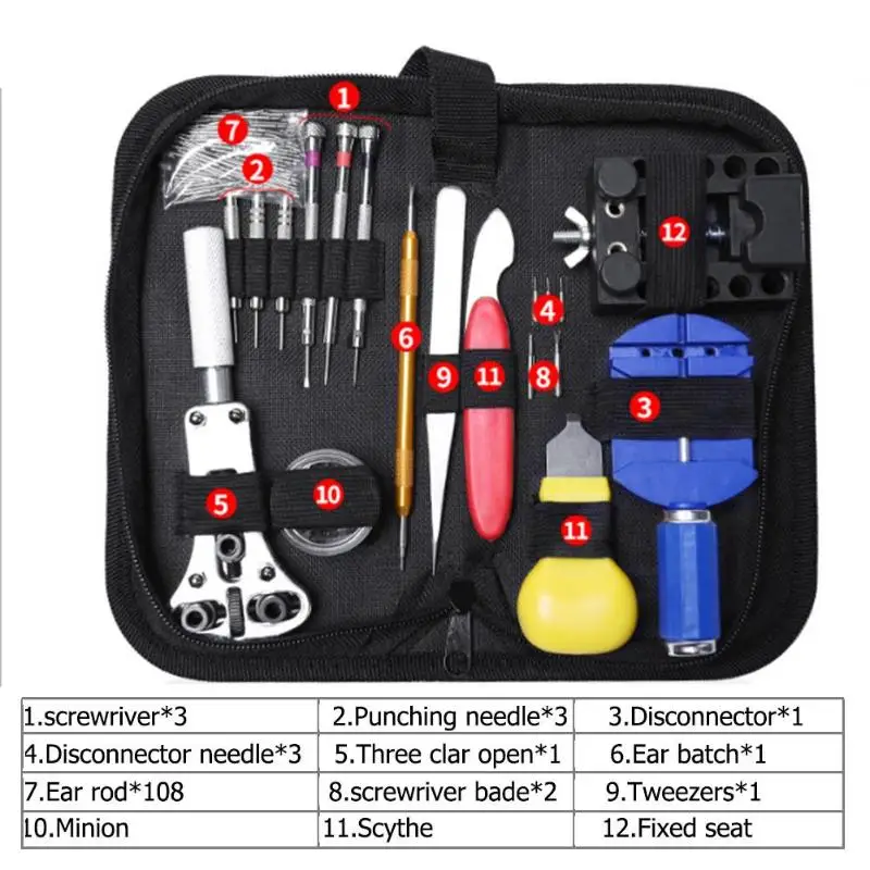 144/142Pcs Watch Tools Watch Opener Remover Spring Bar Repair Pry Screwdriver Clock Watch Repair Tool Kit Watchmaker Tools Parts