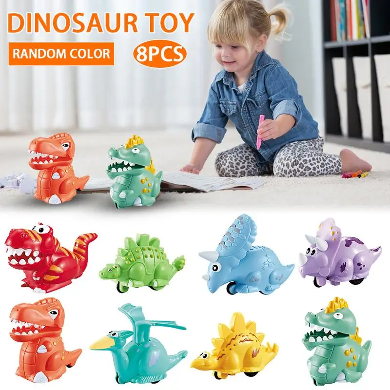 Мини динозавр Моделирование игрушка мультфильм красочные пластик динозавр модель отступить автомобиль игрушечные лошадки комплект