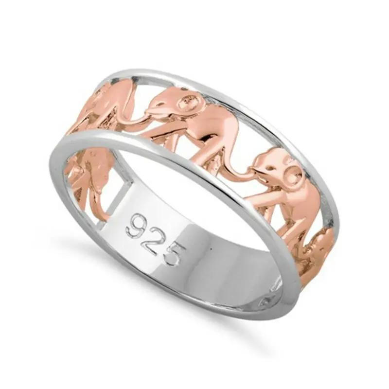 

Charm Women Men Ring Animal Elephant Wedding Band Prom Size 6-10
