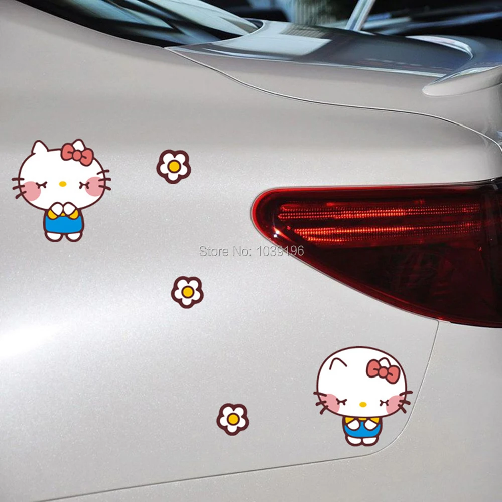 New Styling Cute Hello Kitty Car Stickers Lovely Cat Decal Creative