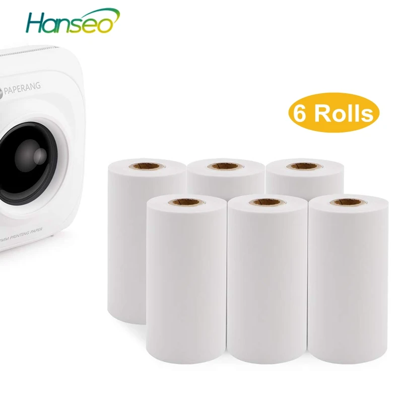 

Glossy Printable Sticker Paper White Direct Thermal Paper Self-Adhesive 57x30mm for PAPERANG Portable Bluetooth Pocket Printer