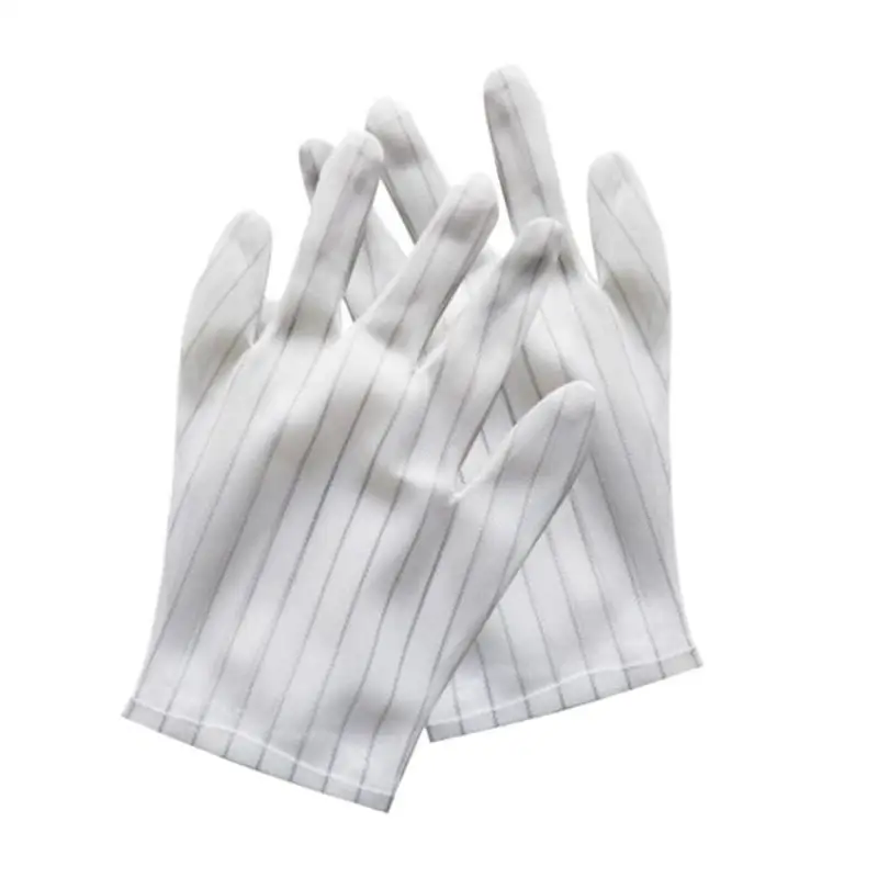 1 пара Нейлон полосой печати антистатические перчатки рабочие часы Ремонт антистатические перчатки нескользящие для защиты пальцев