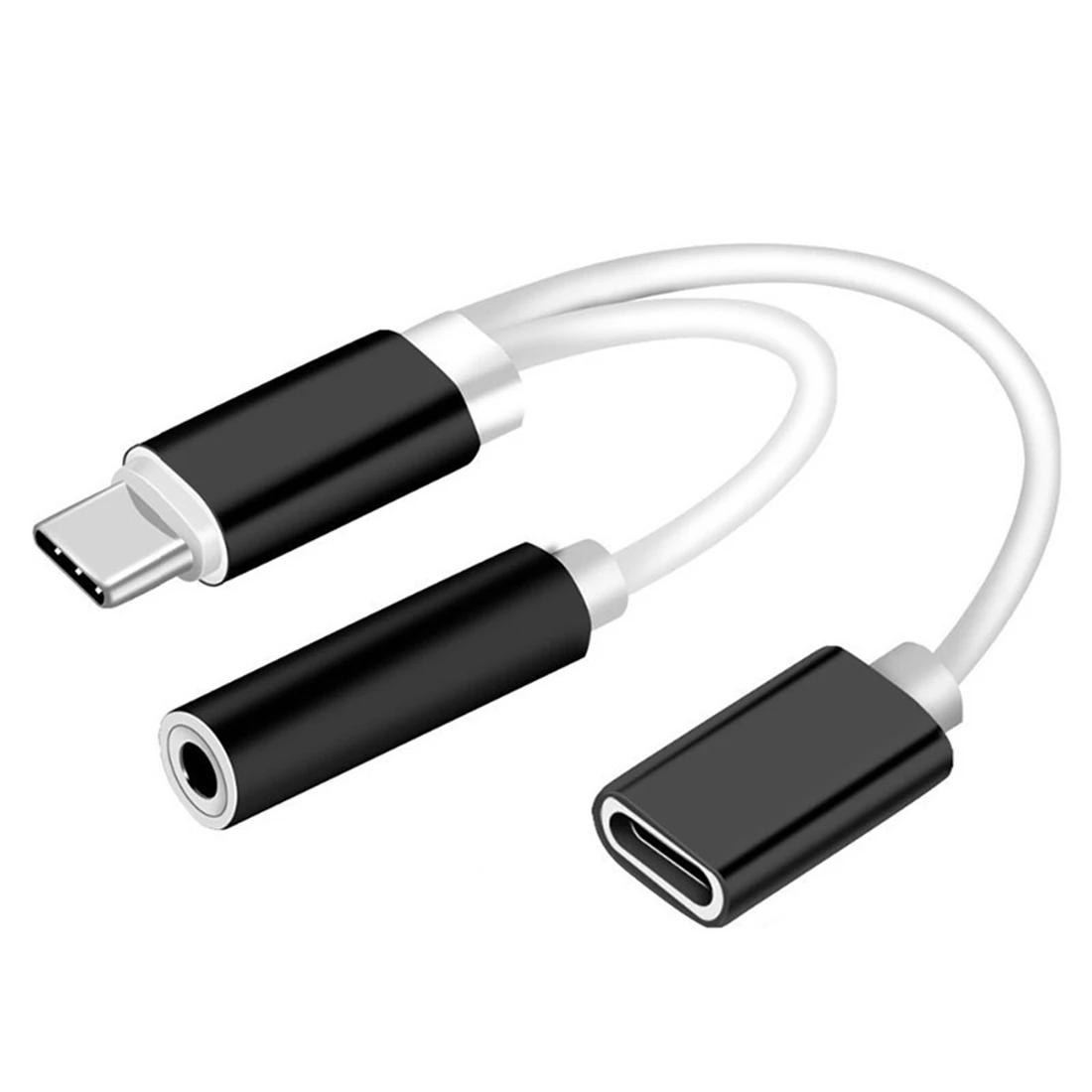 Черный USB TYPE C 3 5 аудио кабель для гарнитуры адаптер зарядки телефона|Аксессуары