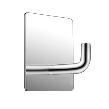 

1 Pc Wall Hook Rectangle Mirror Polish Stainless Steel Wall Hanger Adhesive Hook Hanging Hook for Bathroom Home Kitchen