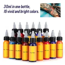 30 мл/бутылка 16 цветов тату макияж Пигмент чернила красивый боди-арт чернила натуральный пигмент татуировки