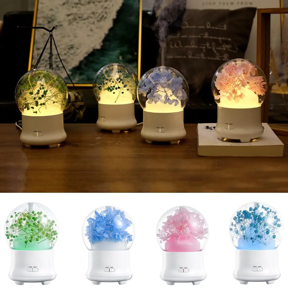 

Fake Flower Air Aroma Humidifier LED Colorful Light Aromatherapy Oil Diffuser Blue