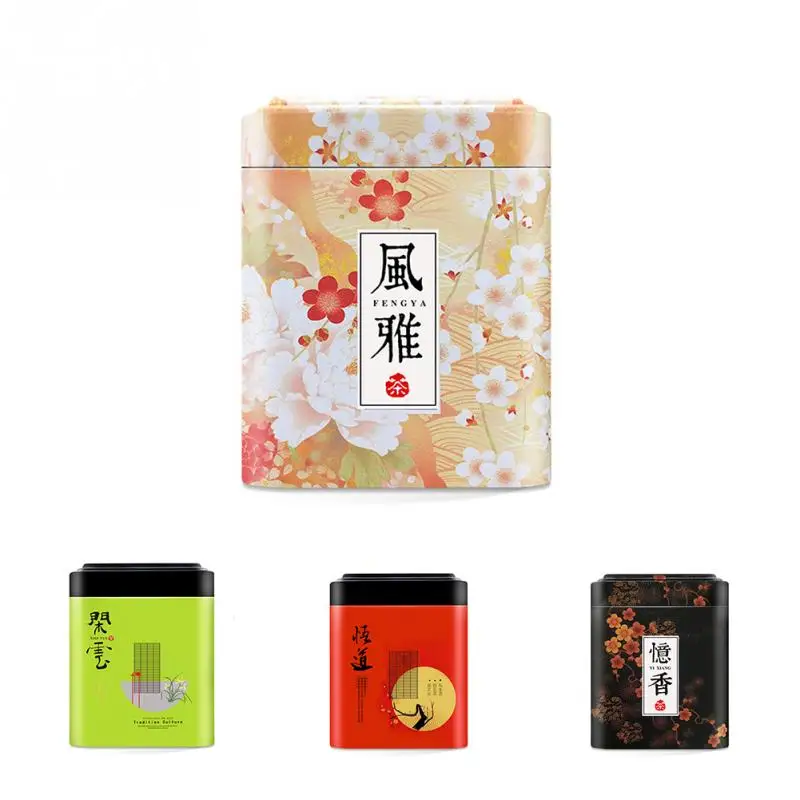 

Tea Sealed Can Container Jar Tin Storage Box Candy Iron Canister Vintage Tea Storage Box