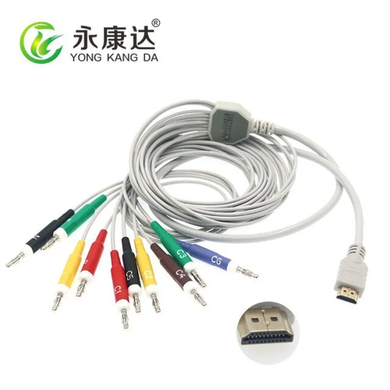 HDMI 19Pin 원피스 10 리드 4.0 바나나 플러그 ekg 케이블