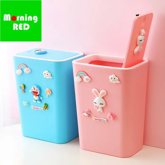 New Cute Cartoon Home Waste Bins Bathroom Bedroom Living Room Hello