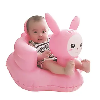 

Pink Rabbit Baby Inflatable Sofa Seat Baby Learning Sitting Dining Chair Portable Multifunctional Bath Stool PVC Toy