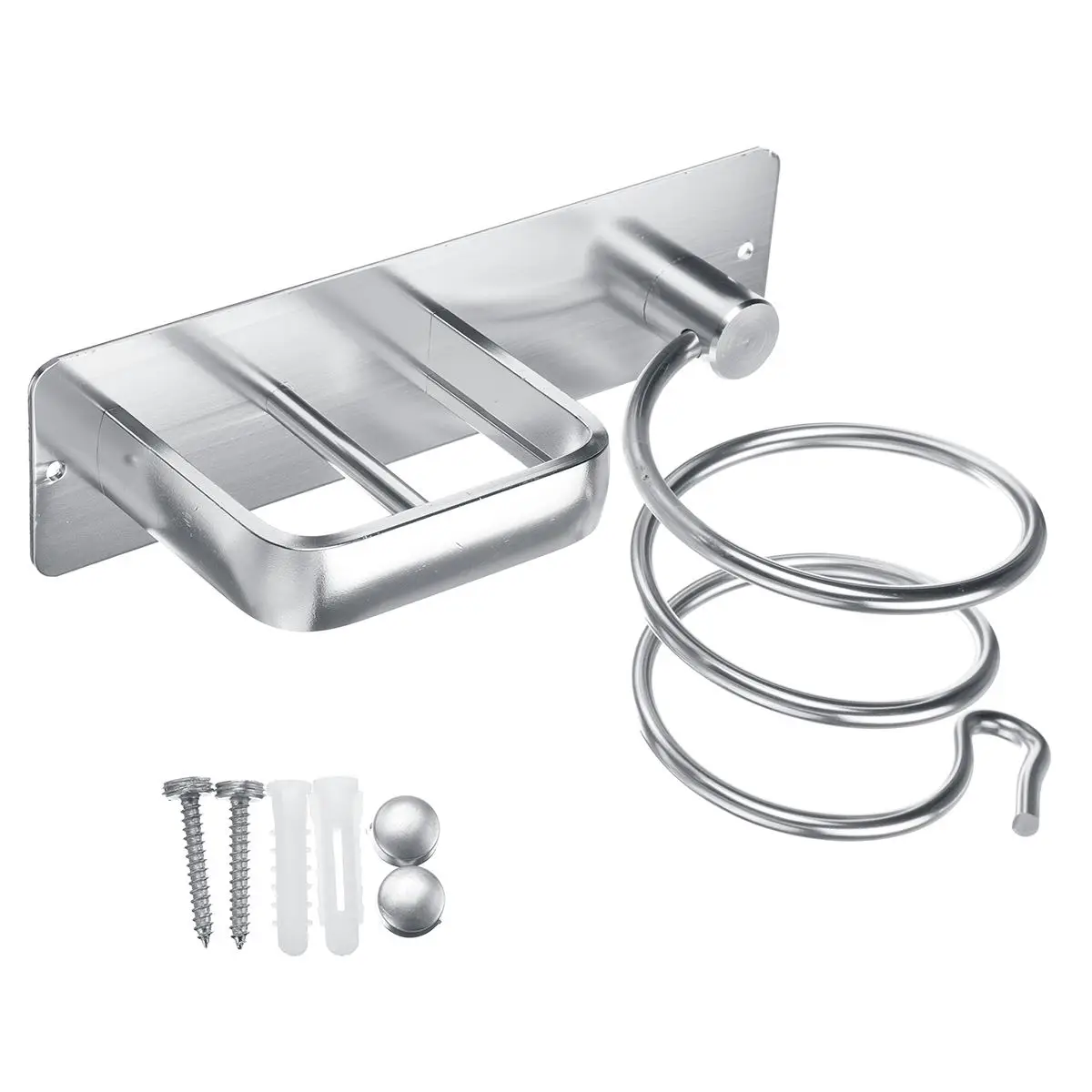 Alumini الحائط مجفف الشعر حامل حامل فندق الحمام رفوف تخزين الرف مجفف شعر حامل أرفف شماعات