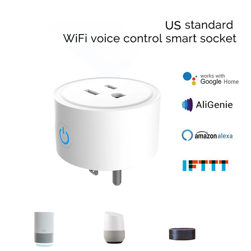 LEORY умная штепсельная вилка стандарта США Wifi розетка монитор питания голосовой