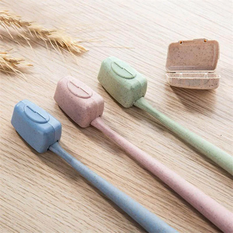 

Portable Toothbrush Cap Case Toothbrush Head Cover Camping Travel Accessories Wheat Straw Germproof 4Pcs Toothbrushes Protector