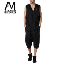 Большие размеры мужские брюки 27-44 летняя мужская одежда цельный хип-хоп комбинезон костюм Мужское боди