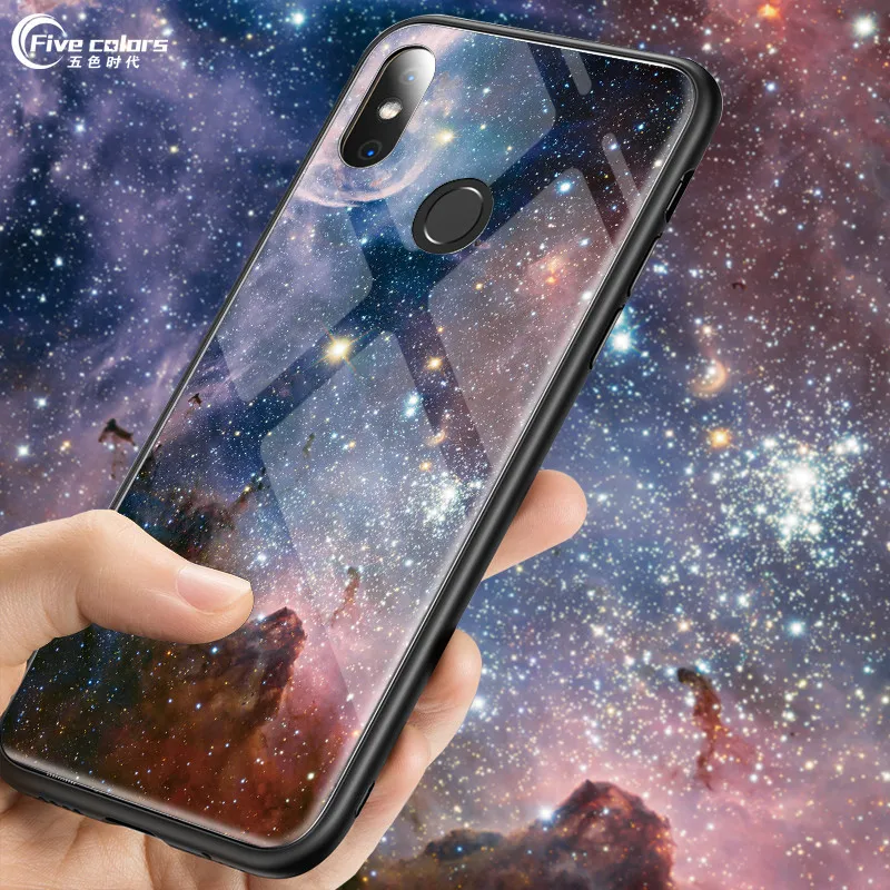 Роскошный чехол из закаленного стекла Marble Space Star для Xiaomi Mi Mix 2 2s 3 Max мягкий ТПУ с