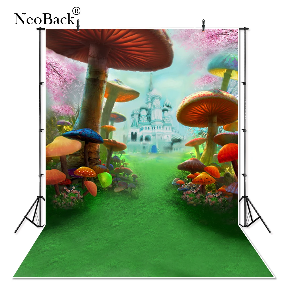 

2017 5x5ft 5x7ft Customized poly vinyl photography backdrops computer Printed new born baby castle photo studio background P1309
