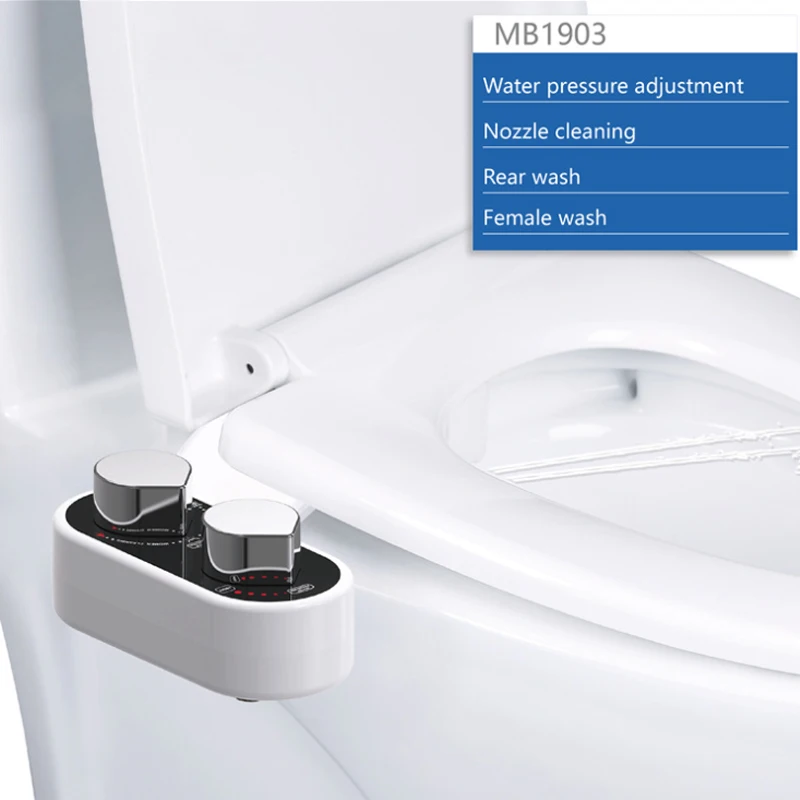 Tanie Nieelektryczny Bidet mechaniczny do mocowania toalety dysza do czyszczenia wody pojedyncza dysza łatwy w montażu biały Bidet