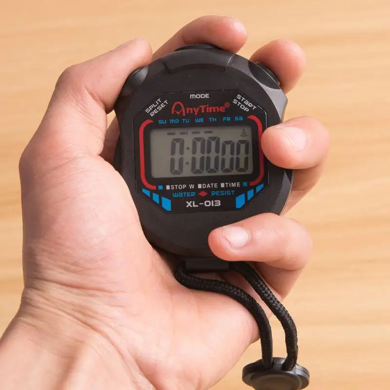 Горячая классический цифровой профессиональный ручной ЖК-хронограф спортивный секундомер таймер секундомер со струной