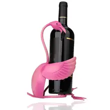 Фламинго, держатель для вина, металлический держатель для вина ручной работы, полка, практичная статуэтка, винный стеллаж для сока, напитков, шампанского, Кубок, домашний декор