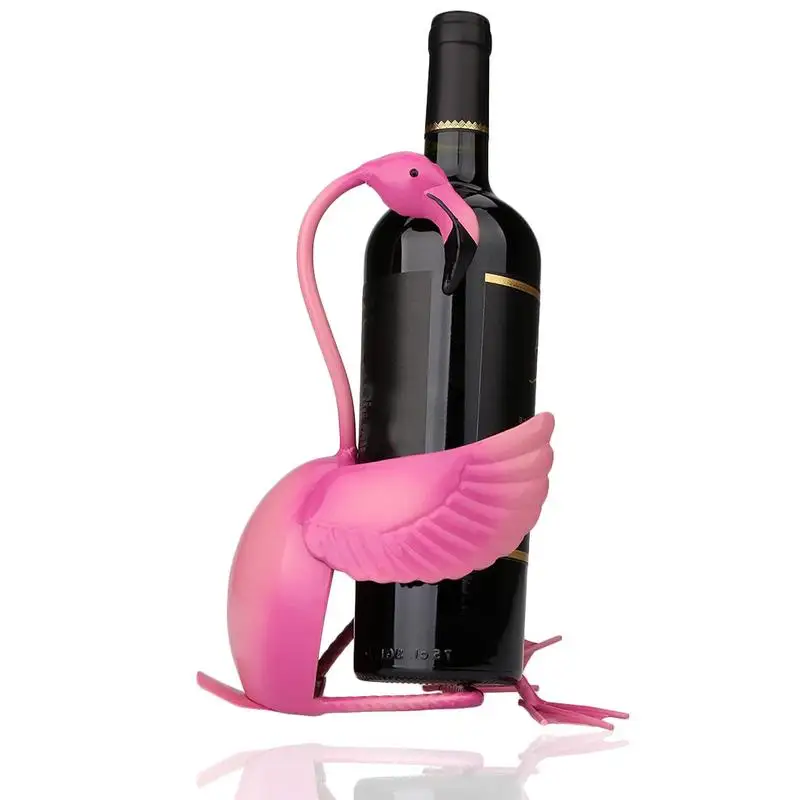 

Flamingo Wine Holder Metal Handmade Wine Holder Shelf Practical Figurine Wine Rack Juice Drink Champagne Goblet Home Decor