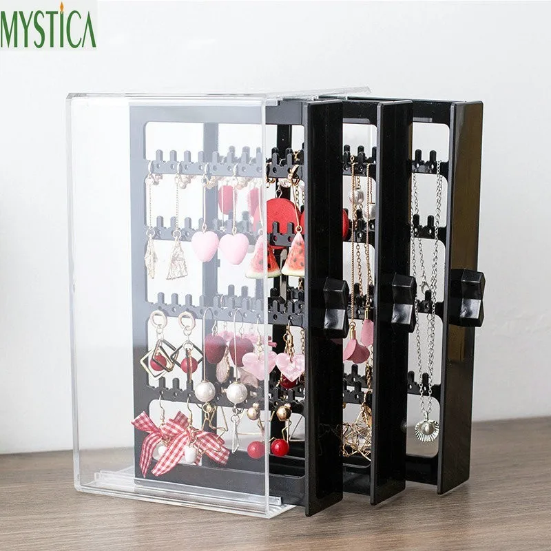 

Home Jewelry Storage Rack Stud Earrings Ring Bracelets Organizer Shelf Necklace Hanging Holder Desktop Container Display Stand