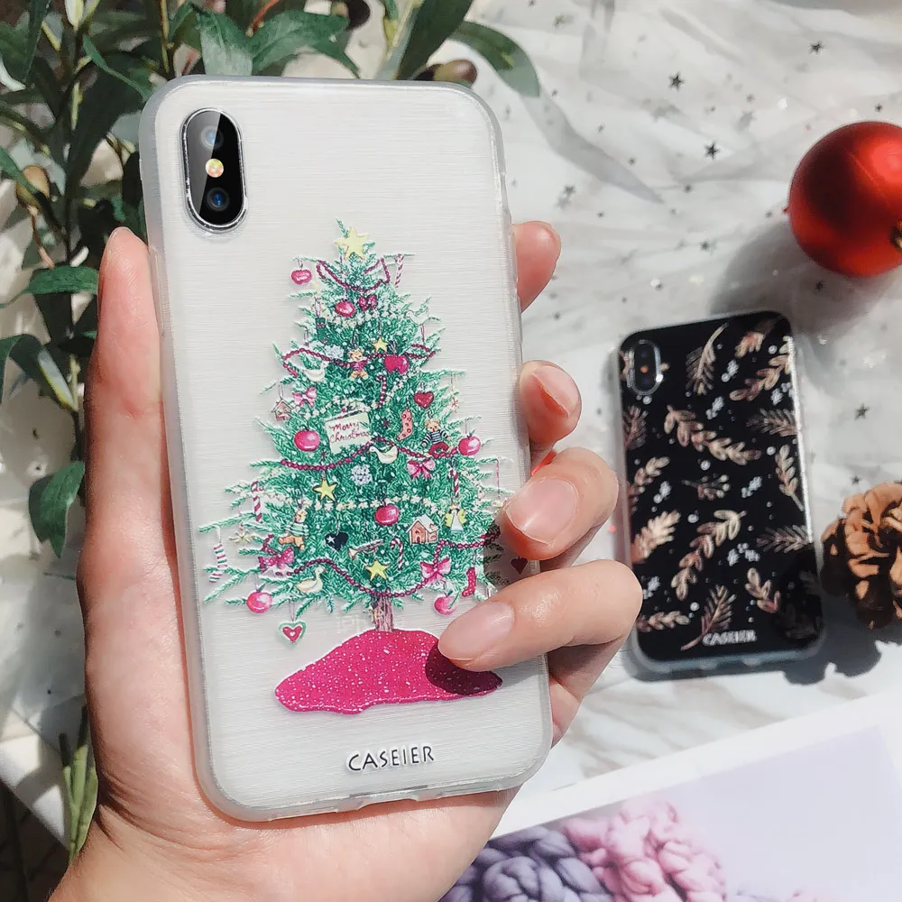 for huawei p30 p20 lite pro Чехол caseier с рождественскими элементами для P20 P30 Lite Honor 10 8X Мягкий