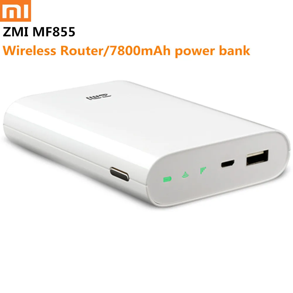 Original Xiaomi ZMI 4G Wifi Router 7800 mAh MF855 3G 4G Wireless Wifi Repeater Wifi Router Mobile Hotspot Power Bank Micro USB