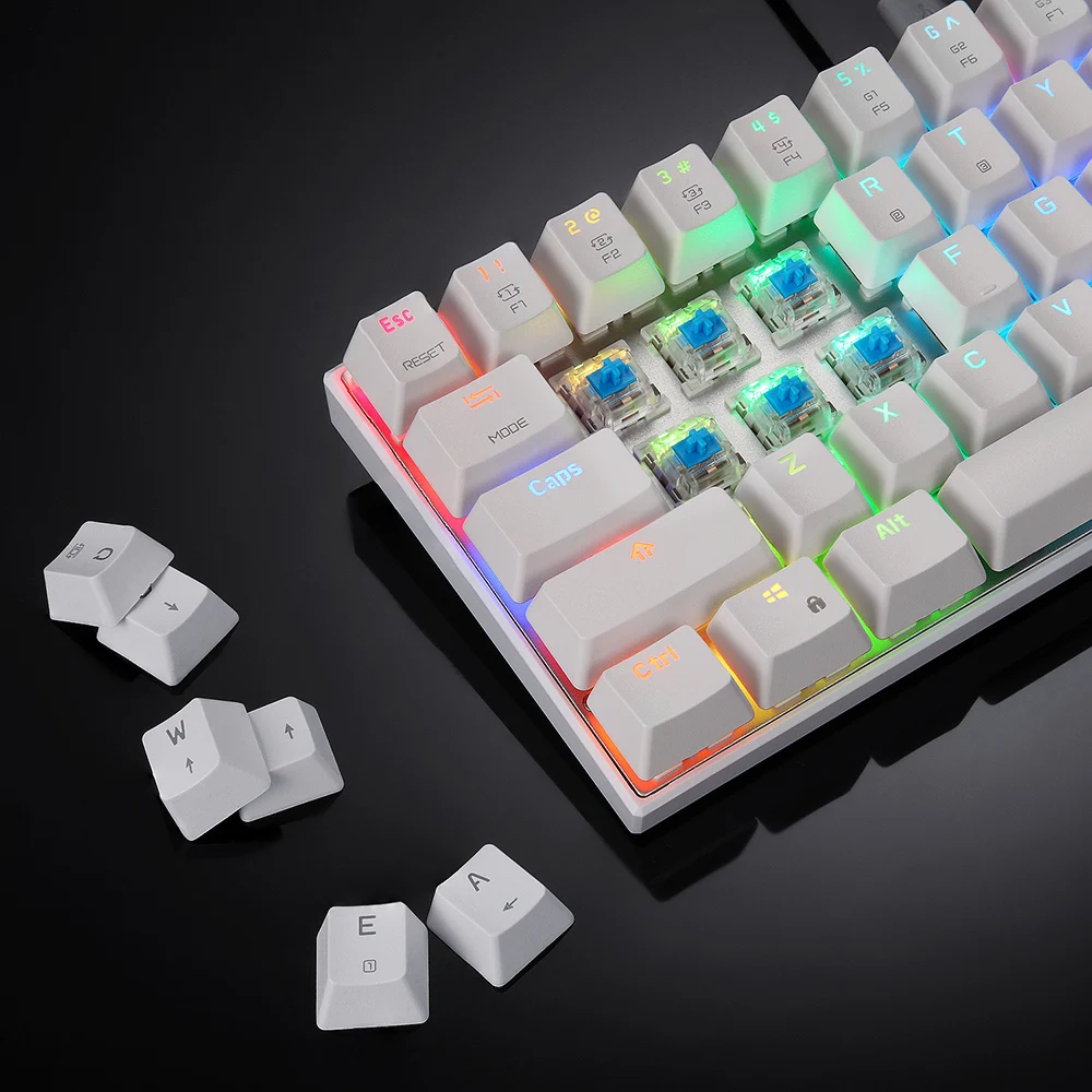 MOTOSPEED Проводная RGB механическая клавиатура для планшета ноутбука смартфона белый
