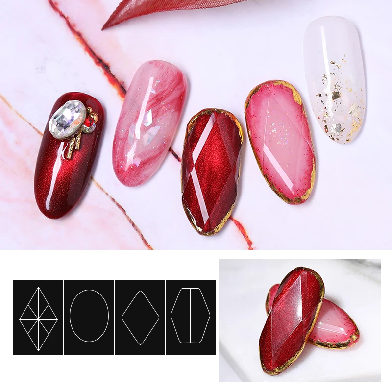 

Geometry Plastic 3D Nail Art DIY Tools Round Square Patterns Nail Art DIY Decors Tips for Soak Off UV Gel Manicure