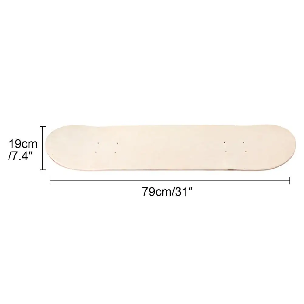 ACAMPTAR 8Inch 8-Layer Maple Blank Double Concave Skateboards Natural Skate Deck Board Skateboards Deck Wood Maple 
