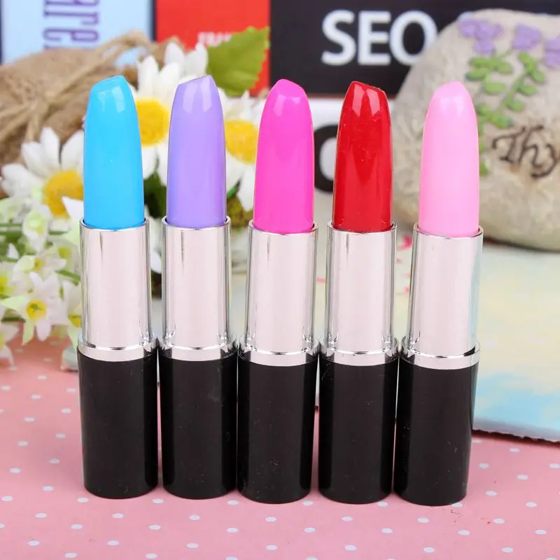 

AAAJ-Pack of 12 Pcs 0.5 Mm Cute Cool Novelty Lipstick Shape Ballpoint Pen Office School Supplies Students Children Gift