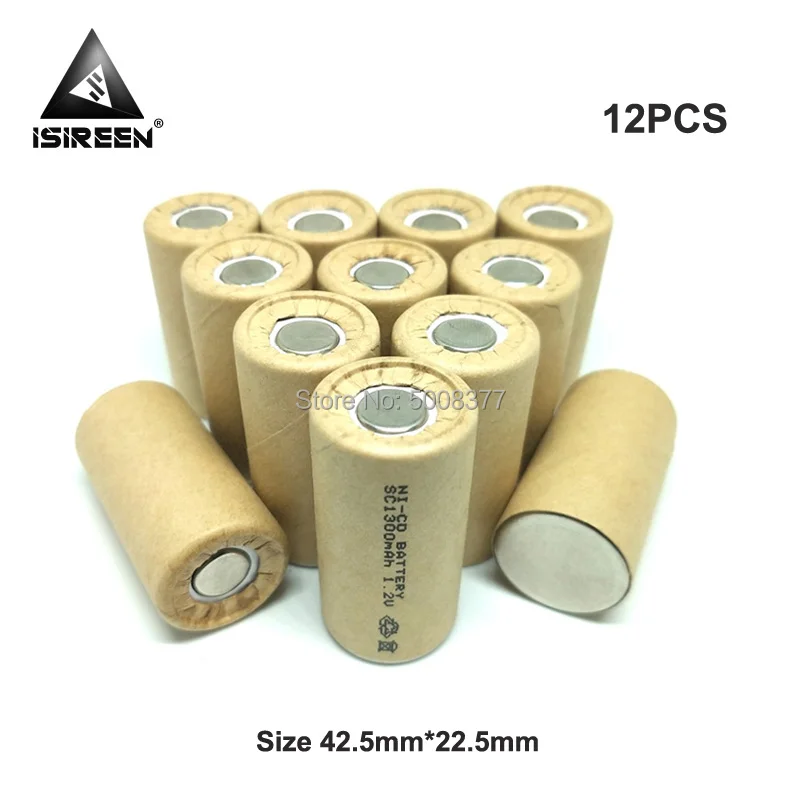 

SC Ni-CD Batteries 1.2V 1300mAh NI CD Rechargeable Power Tool Battery Cell Accumulator For Electric Battery Pack 9.6V 12V 18V