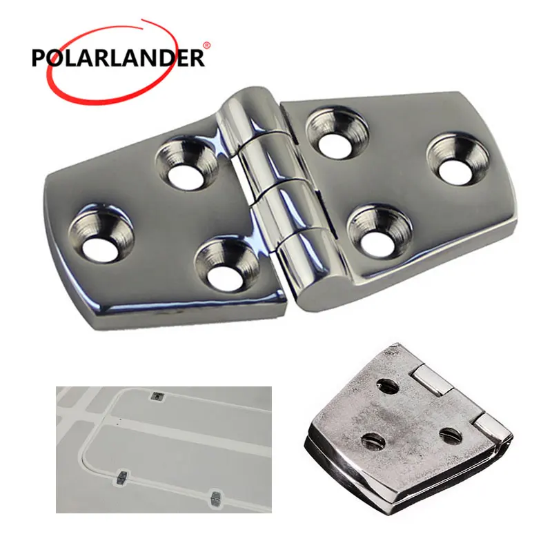 Pack 2 Folding Butt Hinge Strap for Marine Boat Cupboard Cabinet Door 38mm