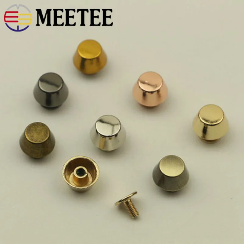 

Meetee 10pcs 11mm Bag Screw Button Bottom Buckle DIY Leather Carfts Decor Handware Buckle Jacket Shoes Handmade Material BD431