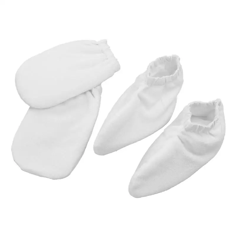 2 пары парафиновых восковых перчаток, перчатки из махровой ткани для обработки ванны, перчатки для рук и ног, изоляционные рукавицы, чехлы для термотерапии Spa