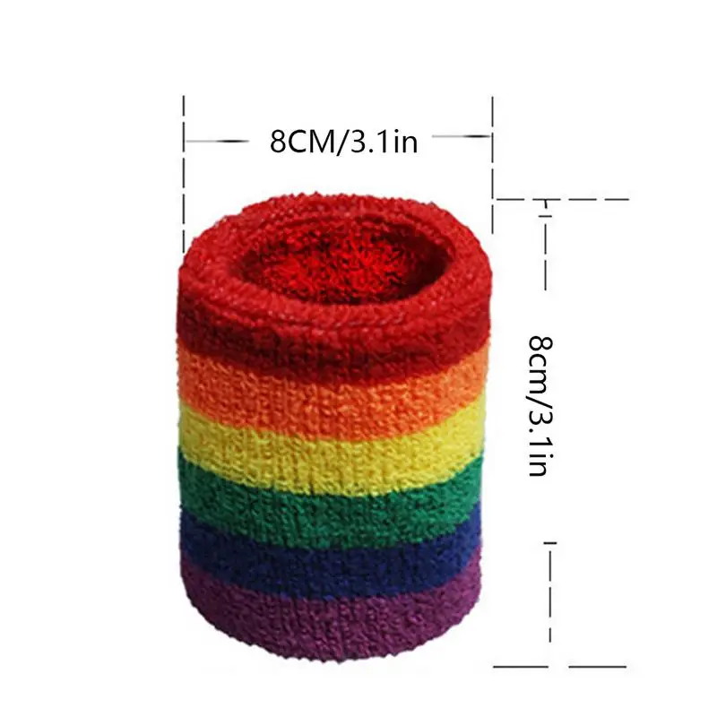 Цветные радужные браслеты повязка на руку поглощающий пот баскетбольные